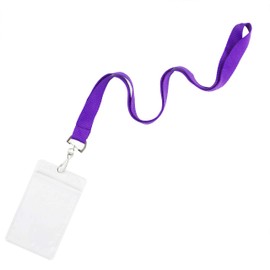 YOYOGO 12 Pack Cruise Lanyard with Waterproof ID Card Holder, Colorful Durable Lanyard with Badge ID Card Holder (Purple, 12 Pack)