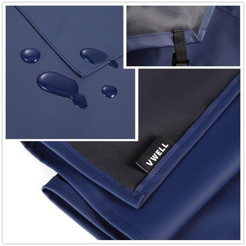 VWELL Waterproof Rubber Vinyl Apron W/ 2 Pockets - Lab