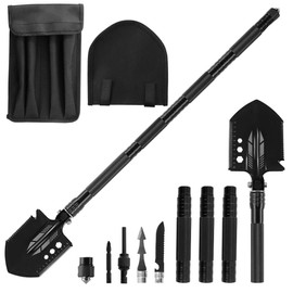 Rose Kuli Camping Shovel,Shovel Folding, Portable, Multitool, Foldable Entrenching Tool , Collapsible Spade, for Backpacking, Trenching, Hiking, Survival, Car Emergency