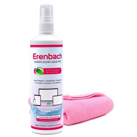 Erenbach Liquid Pro Bildschirmreiniger (250ml) mit Mikrofasertuch - Perfekte Reinigung Aller Bildschirme und Displays - Streifenfrei ohne Schlieren.