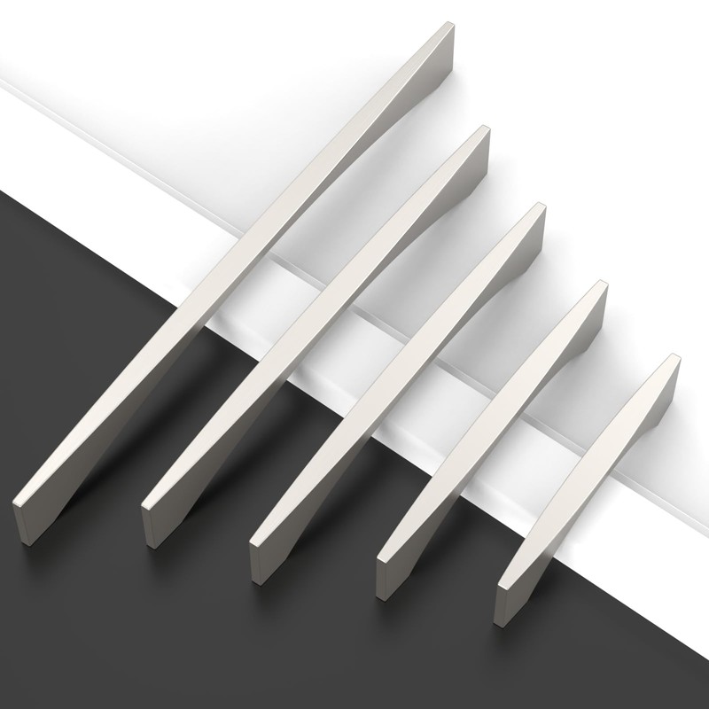 Amerdeco 10 Pack Brushed Satin Nickel Cabinet Pulls 5 Inch(128MM)