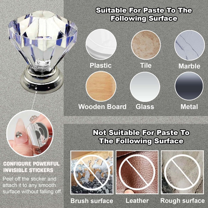 XQIGI Toilet Tank Button Pack of 4,Crystal Toilet Top Push