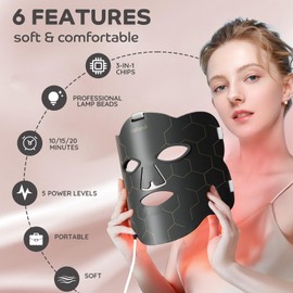 Hottoerak Red Light for Face, 7 Colors LED Face Light with Near-Infrared Light & Red Light, Portable Design for Home and Travel