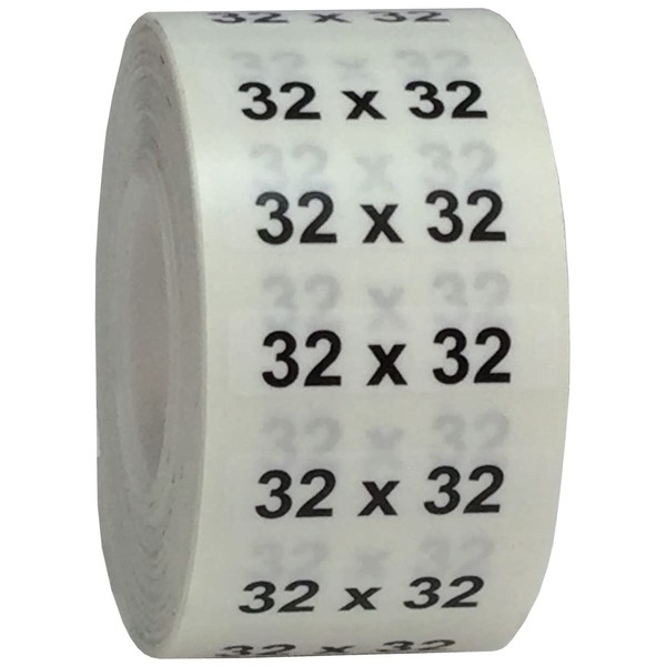 32 x 32 Men's Pants Clothing Size Strip Labels 1.25