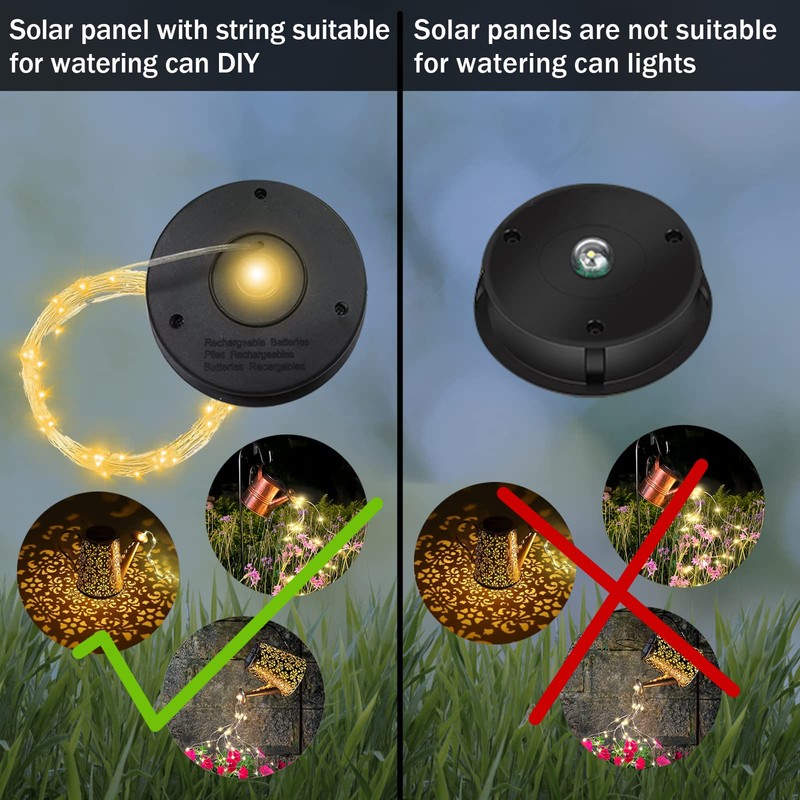 Solar-Replacement Top Lantern Waterproof String - 2 Packs Round Panels