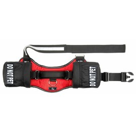 Doggie Stylz Do Not Pet Dog Harness Vest with Removable Saddle Bags and Reflective Patches. (Purple Fits Girth 30-42 inches)