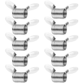 Metal Spring Stoppers for Beading 10pcs Bead Clamps with Red Handles Spring Beads Clamps Wire Ends Beaded Clip to Prevent Beads from Falling for DIY Bracelets and Necklaces (White)