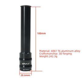 CYSKY Bicycle Handlebar Riser 1-1/8 Inch, MTB Handlebar Extension 120/150/180 mm, Bicycle Fork Stem Extension Adapter for Mountain Bike, Road Bike, MTB, BMX (180 mm)