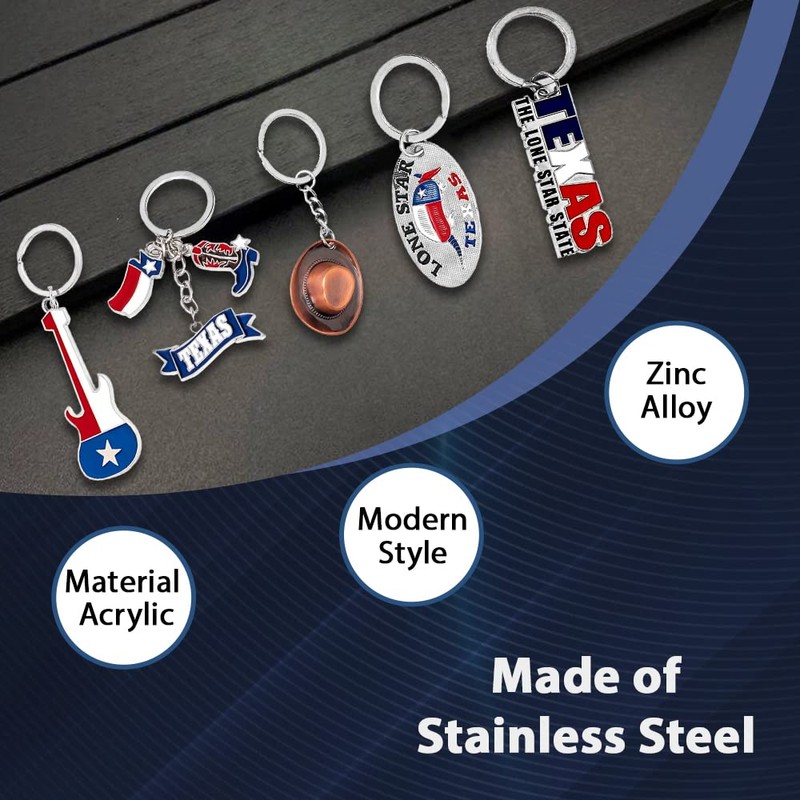 Lamatar1 Texas Souvenir Keychain Metalic (Texas Lone Star on State
