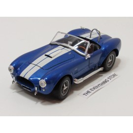 WELLY 1965 SHELBY COBRA 427 S/C 1:24 BLUE WITH WHITE RACING STRIPES FREE SHIP