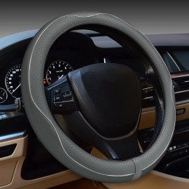 Rsept Anti-Slip Car Steering Wheel Cover - Thick Full Surround Sports Style Gray