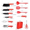 Henlutuo 12-Piece Silicone Kitchen Utensil Set with Stainless Steel Knives