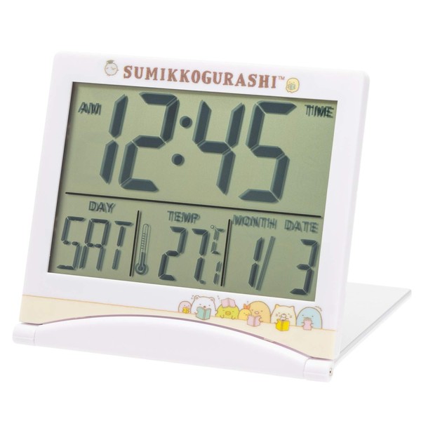 Arias AC18083SXSG-CR Alarm Clock, Digital, Folding, Calendar, Temperature Display, Timer