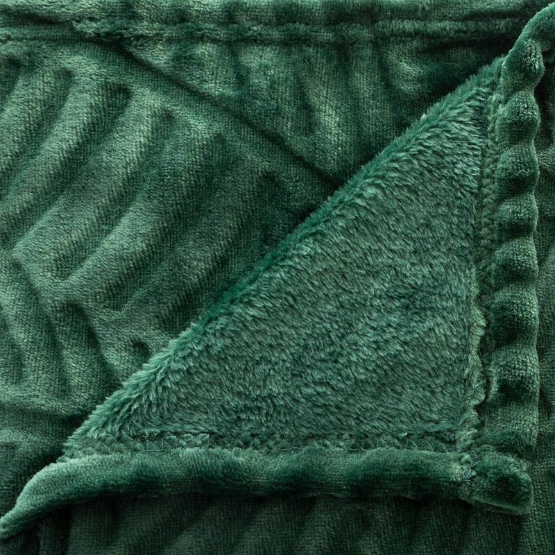 Atmosphera Leaf Relief Bedspread, Green, 125 x 150 cm