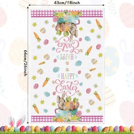 DIELIANHUA Pack of 2 Happy Easter Tea Towels, Happy Easter Tea Towels, 43 x 66 cm Easter Tea Towels, Cotton Easter Tea Towels, Perfect as Easter Decoration for Home/B