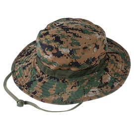 QMFIVE Tactical Boonie Hat, Unisex Camouflage Rounded Hat Fisherman Sun Protection Cap for Outdoor Airsoft Paintball Climb Camping