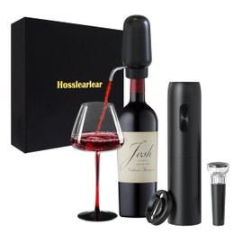 Hosslearlear Rechargeable Wine Bottle Opener 4-in-1 Wine Set : Automatic Wine Opener, Wine Dispensers for Wine Bottles, Wine Foil Cutter, Vacuum Wine Stopper, Best Gifts for Wine Lovers