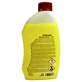 DYNAMAX Motoforce Motorcycle Motorbike Coolant (Ready Mix -37°C) 1 Litre, Yellow
