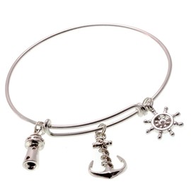 Cape Cod Jewelry-CCJ Anchor Bangle Bar 2.5 Expandable Bracelet