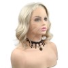 SERENEWIG 14" Natural Blonde Bob Wigs Loose Wave Heat Resistant