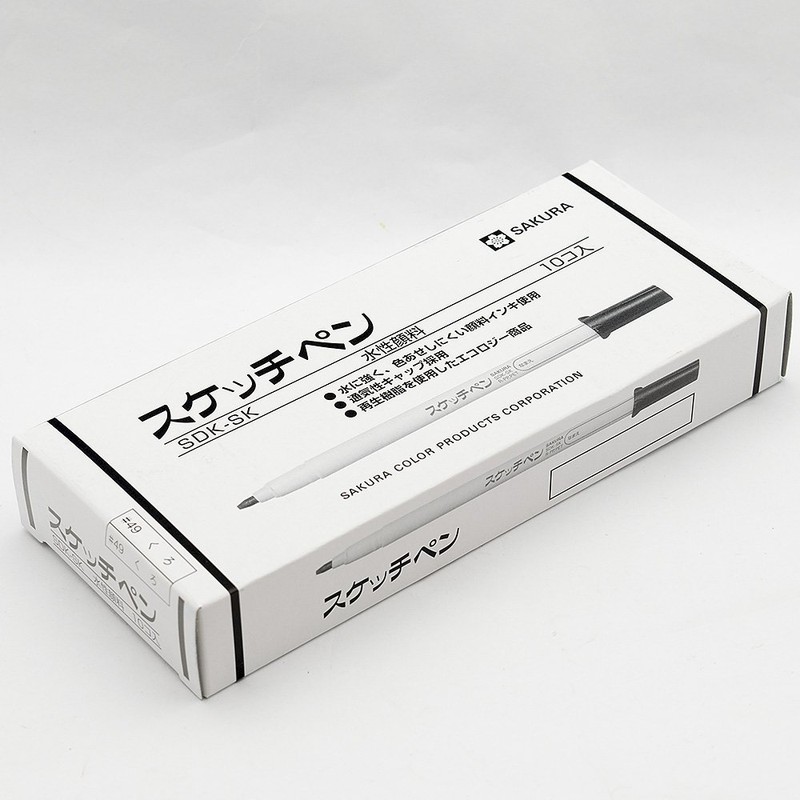 Sakura Creepas Water Based Sketch Pen, SDK-SK#49 (10), Black, 10