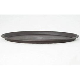 Calibonsai Oval Plastic Brown Humidity/Drip Tray for Bonsai Tree & House Indoor Plant - Outside Dimension 12.5"x 8.75"x 0.5"- (1023)