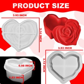Resin Jar Molds, Heart Rose Flower Jar Molds for Epoxy Resin with Lid, Silicone Jar Mold for DIY Jewelry Storage Box Candy Container Home Decoration Casting Craft Gifts