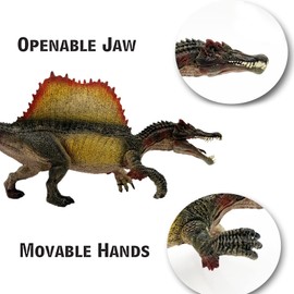 Gemini & Genius Spinosaurus Dinosaur Toys, Jumbo Dinosaurs with Moveable Jaw, Dinosaur Action Figure, Plastic Animal Toys, Toddler Stocking Stuffers, Birthday Gifts for Kids Ages 3+