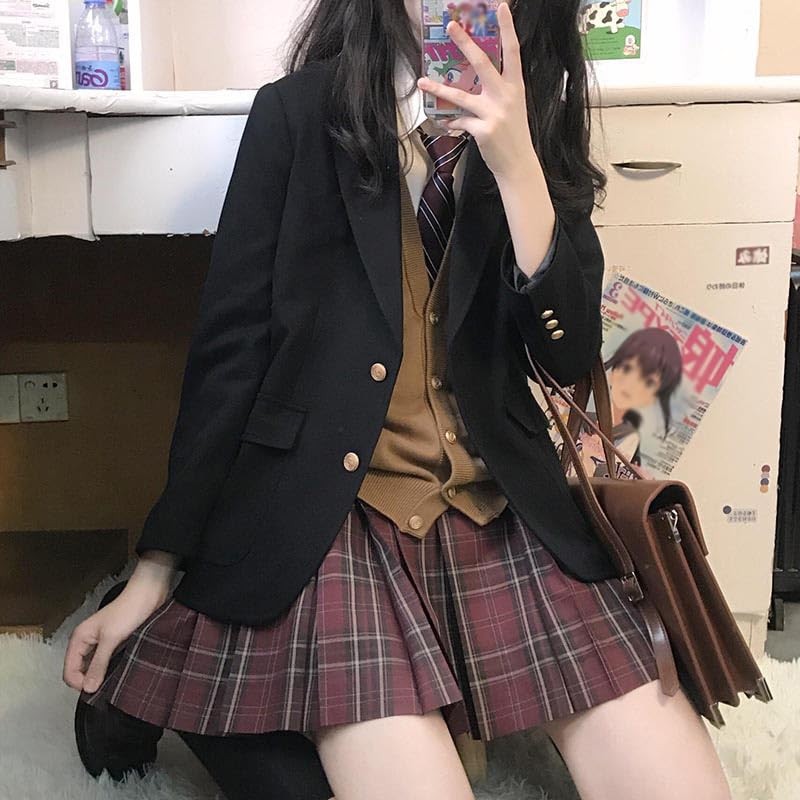 NOLCCTN Women's Uniform, School Jacket, Blazer, Plain, Regular Type, Student,