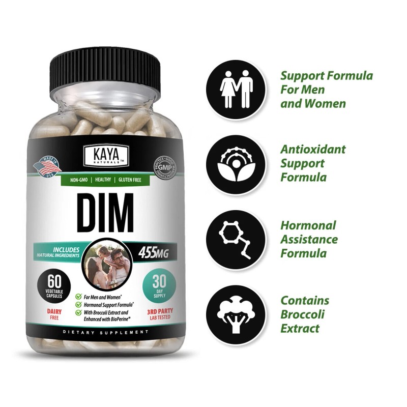 DIM Ultra Supplement 60ct, With Bioperine, Premium Hormonal Support Formula