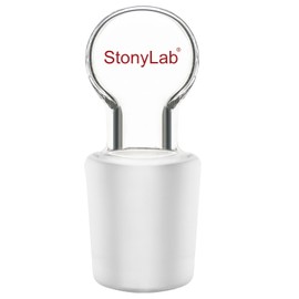 stonylab Glass Hollow Stopper, 1-Pack Borosilicate Glass Penny Head Glass Hollow Stopper with Closed Bottom for 19/22 Outer Joint Glass