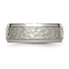 Auriga Fine Jewelry Titanium Polished and Hammered 8mm Beveled Edge