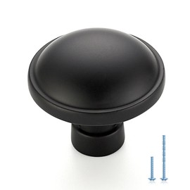 JOY DECOR 10 Pack Matte Black Cabinet Knobs Single Hole Dresser Drawer Pulls Modern Kitchen Cabinet Hardware for Cupboard Door Handles