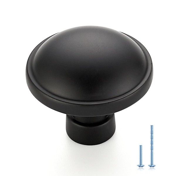 JOY DECOR 10 Pack Matte Black Cabinet Knobs Single Hole