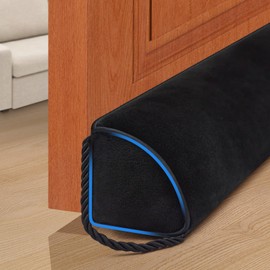 Heavy Duty Door Draft Stopper 36 Inch Bottom Triangle Door Snake Cold Air Noise Light Blocker Under Door Sweep Improved Triangle Design More Fits 0 to 3" Large Door Gaps,Quick Install Black