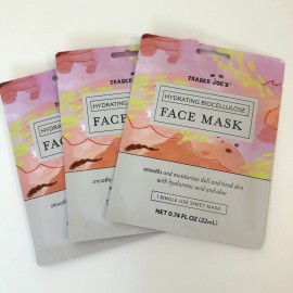 Trader Joe's 3 Pack New Trader Joe's Hydrating Biocellulose Face Mask Sheets