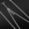Silver Men's Pocket Watch Chain Vintage Albert Chain with Lobster