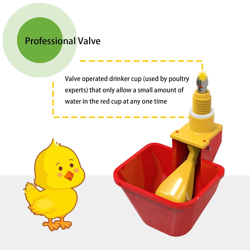 Vandancoop Chicken Water Cup for PVC with Tee, Automatic Float