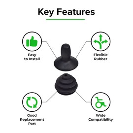 AlveyTech-La bota de goma del joystick y la perilla del controlador se adaptan a PG Drives VSI, VR2, GC, Remote Plus y QLogic para sillas eléctricas y sillas de ruedas, joysticks con falda de polaina,