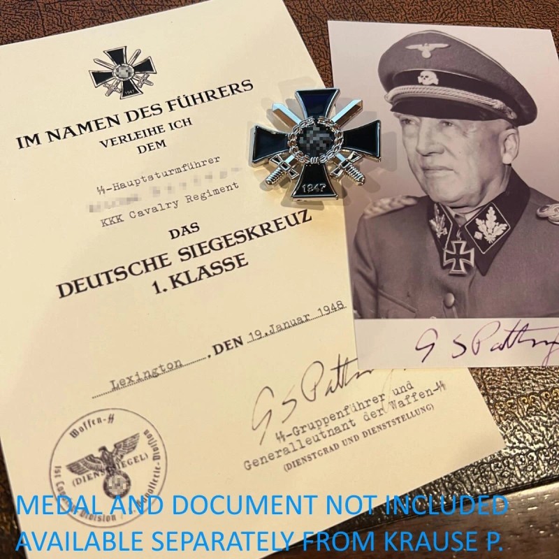 George Patton as American General and German Gruppenfuhrer- signed photograph