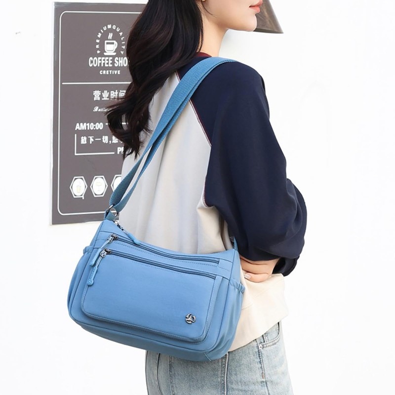 JIANLINST Women's Mini Shoulder Bag, Nylon, Waterproof, Wallet, Cross-body, Small,