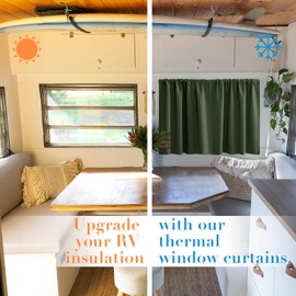 PANELSBURG Short Curtains 30 Inches Long for Small Window Set 2 Panels,Boho Blackout Bathroom Kitchen Window Curtains Over Sink,Olive Green