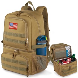 Tactical Double Deck Cooler Backpack for Men,Large Lunch Backpack with 2 Compartment,Soft Cooler Bag Water-Resistant Leak Proof Cooler Bag Beach Picnic