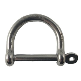 US STAINLESS Stainless Steel 316 Wide D Shackle 3/16" (5mm) Marine Grade