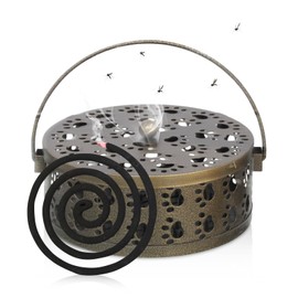 KWJEIULSOQ Mosquito Spiral Holder, Smoking Spirals Holder, Mosquito Spiral Container, Portable, Large Capacity, Suspension, Safe, Windproof, Durable