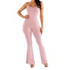 Sleeveless Flared Leg Bodycon Jumpsuit with Adjustable Strap - Full