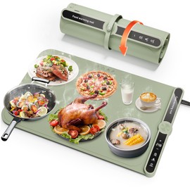 Turniton Warming Mat for Food - Silicone Electric Warming Tray with 9 Temp Levels, Timer & Auto Shut-Off, Foldable Food Heating Mat for Buffet,Parties,Gatherings & Daily Use