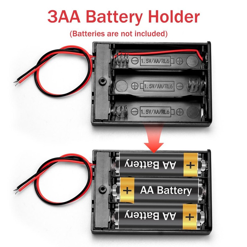 LampVPath (Pack of 4 3AA 4.5V Battery Holder with Switch,