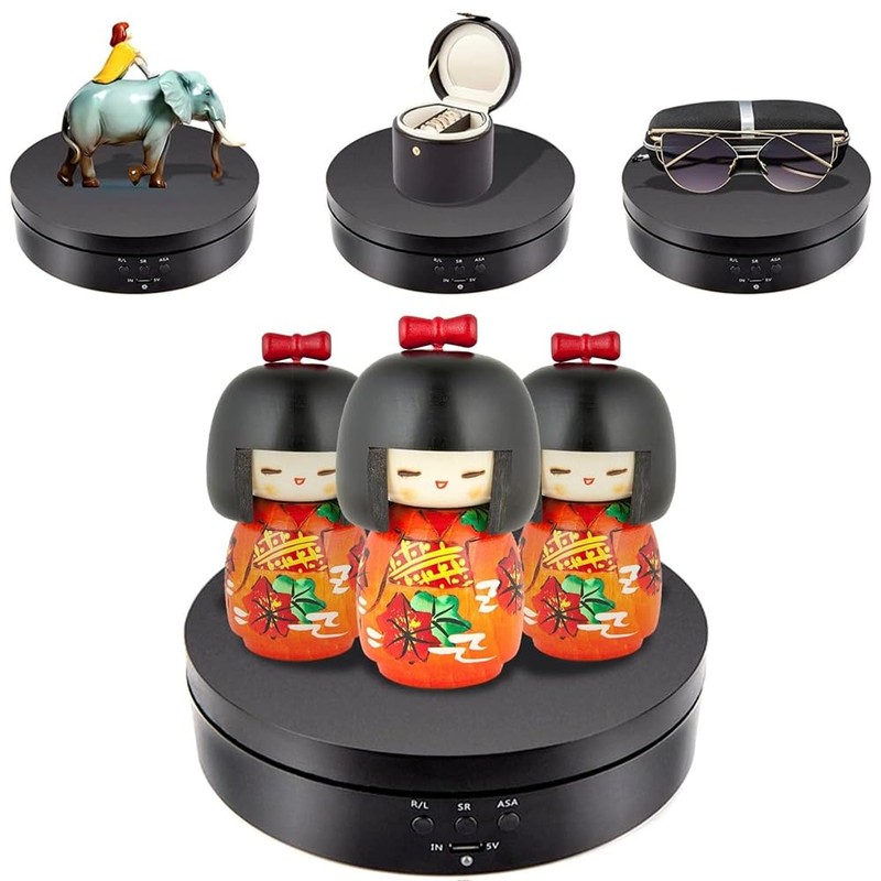 Poemtian Electric Rotating Display Stand,3 Speeds Electric Rotating Display Stand,360