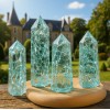 1pc Blue Crackle Tower Point Stone of Manifestation Art Home